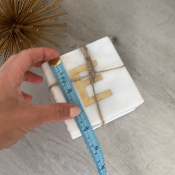 Set of 4 Marble Drink Coasters monogram gold new - Picture 5 of 7